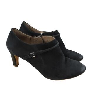 Ecco Heels Womens Size 10 Black Zips Heels Bootie Comfort Shoe Zip Career Office